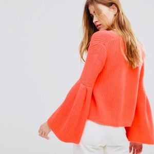 FREE PEOPLE * DAMSEL * BOHO BELL SLEEVE SWEATER